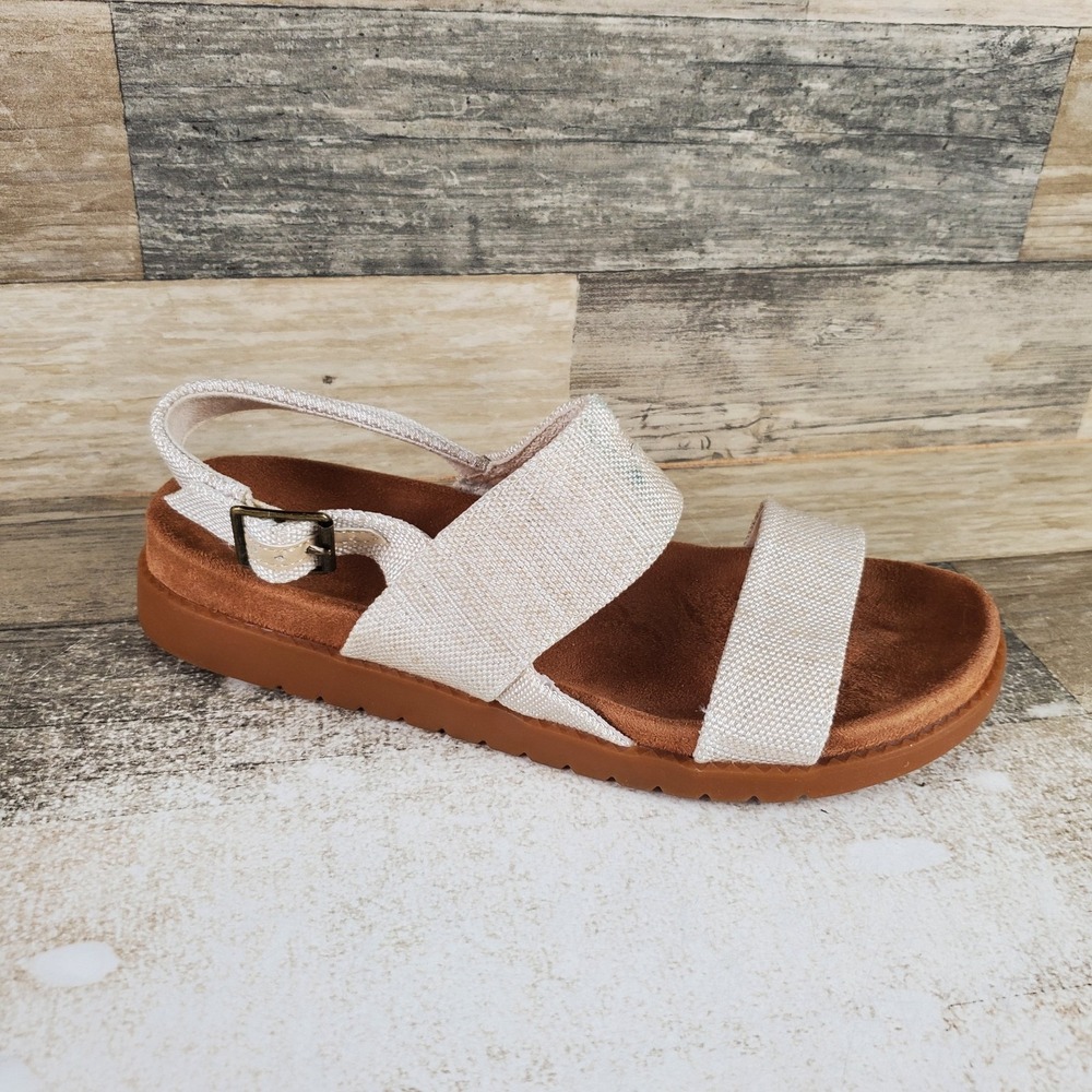 Toms Marin Womens Strap Sandals Sz 7.5 Natural Yarn Dye Adjustable Slingback